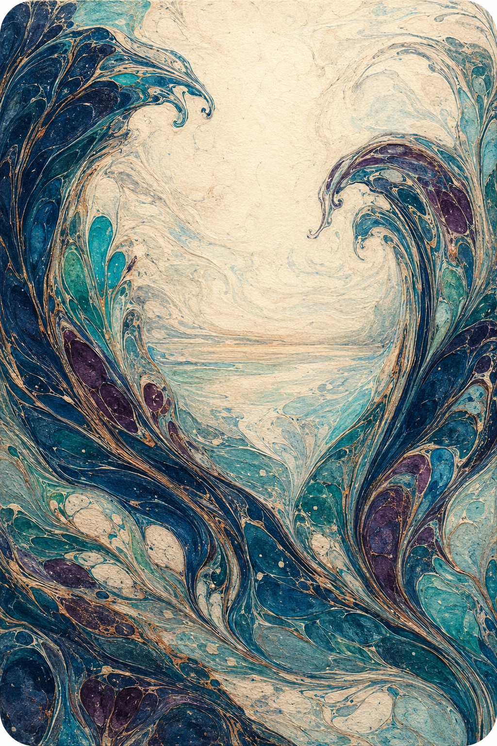 Carte Entre deux vagues de l’Oracle vivant du Souffle